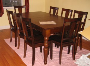 Our fab craigslist table with its new chairs.